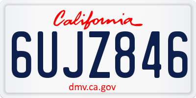 CA license plate 6UJZ846