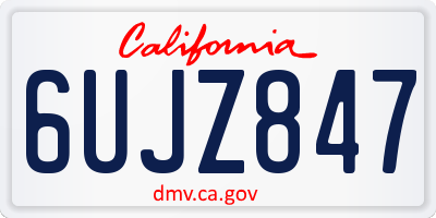 CA license plate 6UJZ847