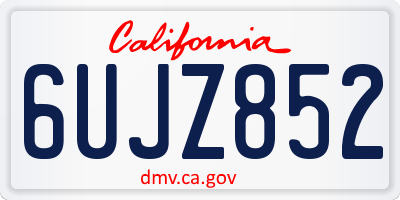 CA license plate 6UJZ852