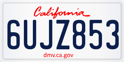 CA license plate 6UJZ853