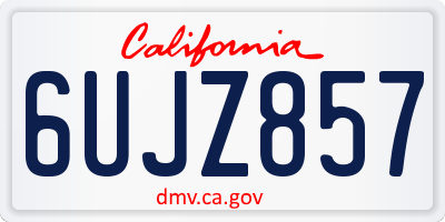 CA license plate 6UJZ857