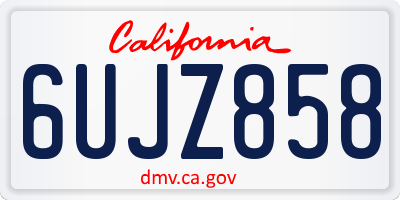 CA license plate 6UJZ858