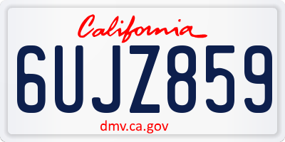 CA license plate 6UJZ859