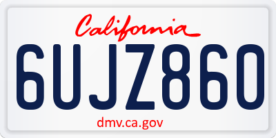 CA license plate 6UJZ860