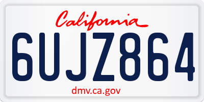 CA license plate 6UJZ864