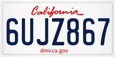 CA license plate 6UJZ867