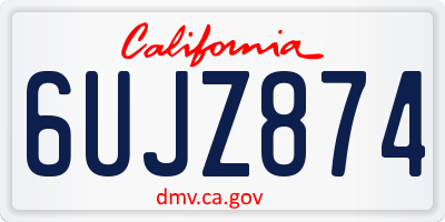 CA license plate 6UJZ874