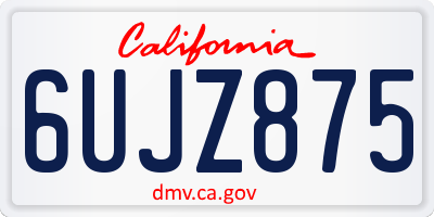 CA license plate 6UJZ875