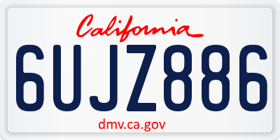 CA license plate 6UJZ886