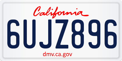 CA license plate 6UJZ896