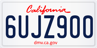 CA license plate 6UJZ900
