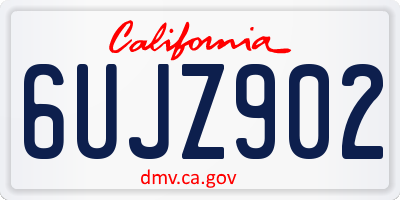 CA license plate 6UJZ902