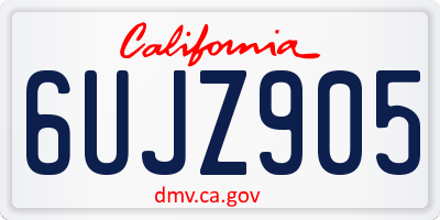 CA license plate 6UJZ905