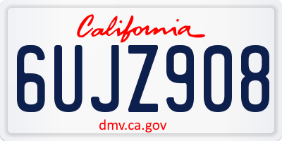 CA license plate 6UJZ908