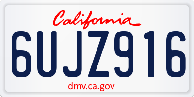 CA license plate 6UJZ916