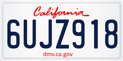 CA license plate 6UJZ918