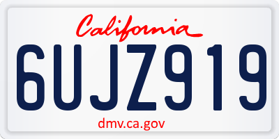 CA license plate 6UJZ919