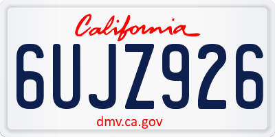 CA license plate 6UJZ926