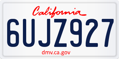 CA license plate 6UJZ927