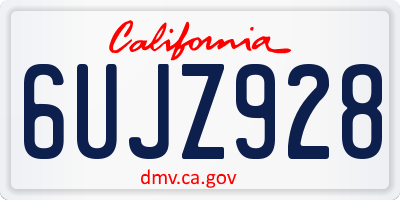 CA license plate 6UJZ928