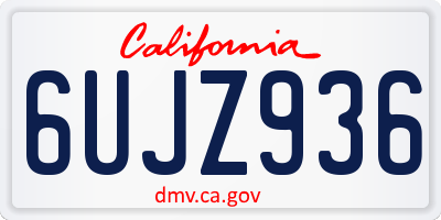 CA license plate 6UJZ936