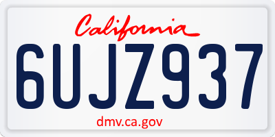CA license plate 6UJZ937