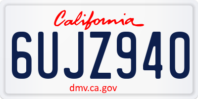 CA license plate 6UJZ940