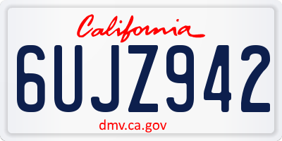 CA license plate 6UJZ942