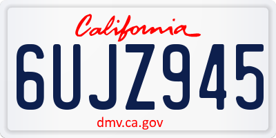 CA license plate 6UJZ945