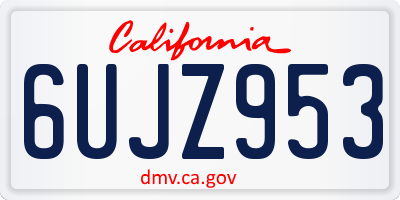 CA license plate 6UJZ953