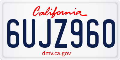 CA license plate 6UJZ960