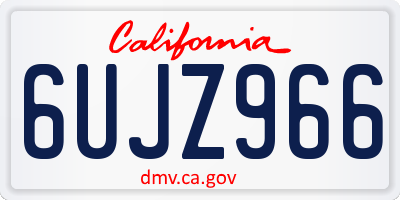 CA license plate 6UJZ966