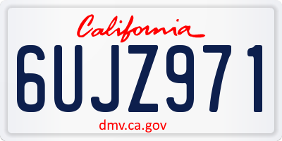 CA license plate 6UJZ971