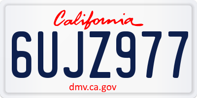 CA license plate 6UJZ977