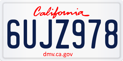 CA license plate 6UJZ978