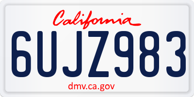 CA license plate 6UJZ983