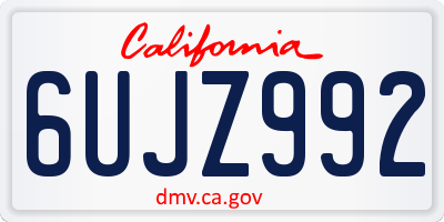 CA license plate 6UJZ992