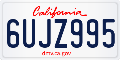 CA license plate 6UJZ995