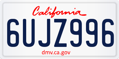 CA license plate 6UJZ996