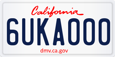 CA license plate 6UKA000