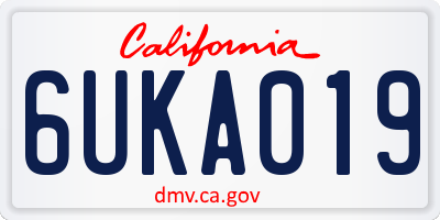 CA license plate 6UKA019