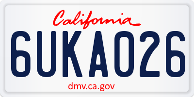 CA license plate 6UKA026