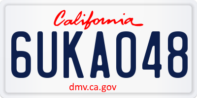 CA license plate 6UKA048