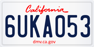CA license plate 6UKA053