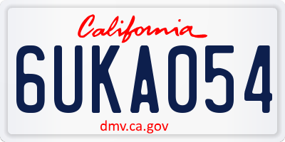 CA license plate 6UKA054