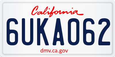 CA license plate 6UKA062