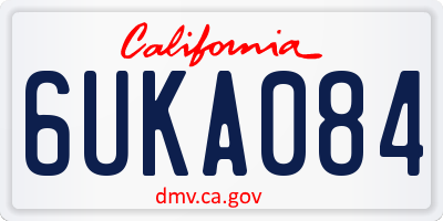 CA license plate 6UKA084