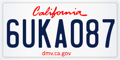 CA license plate 6UKA087