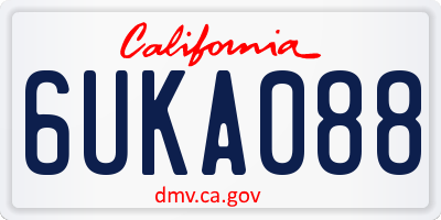 CA license plate 6UKA088