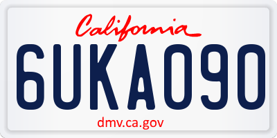 CA license plate 6UKA090